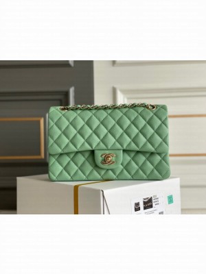 CHANEL CLASSIC 11.12 HANDBAG AS01112 GREEN&GOLD Metal