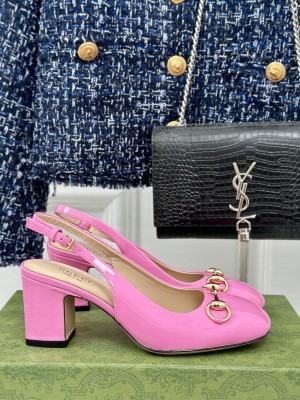Gucci Horsebit 6.5cm rose patent leather 794324 Slingback Pump 2024