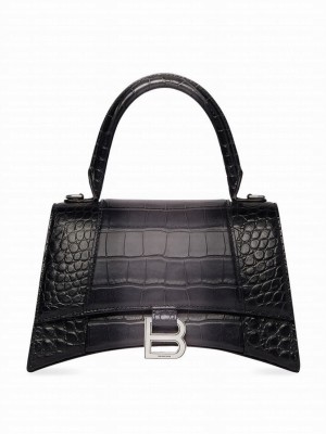 Balenciaga Hourglass Small Embossed Bag Black