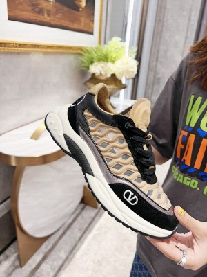 Valentino Unisex Ready Go Runner Sneaker in Wave Fabric Beige 2022 Collection