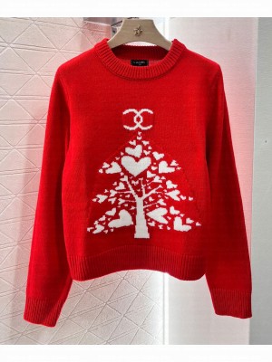 Chanel Women's Crewneck Sweater Red