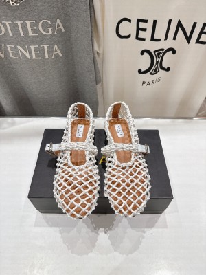Alaïa BALLET FLATS IN BRAIDED LAMBSKIN WHITE