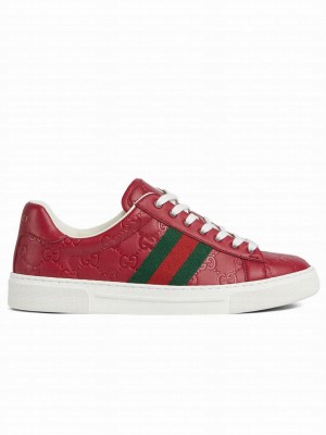 Gucci Unisex Ace Sneaker With Web 757943 Red