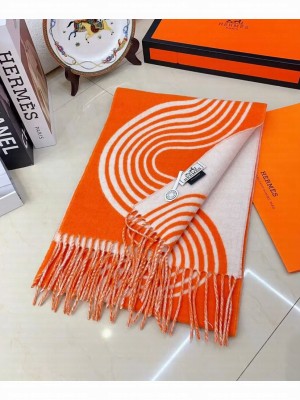 Hermes Women's Casaque Vague Muffler Orange