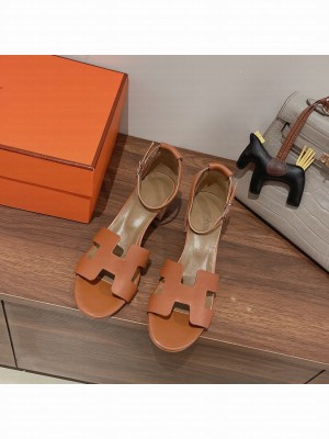 Hermes Ella 5cm in Smooth Leather Brown