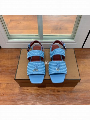 Loro Piana Sprightly Charms Sandals 2022 Collection,Sky Blue