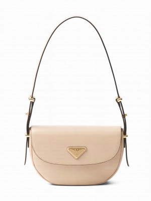 Prada Arque Leather Shoulder Bag With Flap 1BD365 Pink