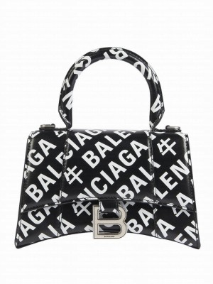 Balenciaga Hourglass XS Top Handle Handbag Black