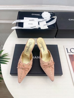 Chanel Mule suede with bow pink  2025