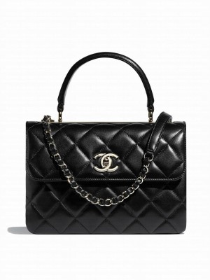 Chanel Flap Bag With Top Handle A92236 Black