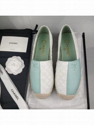 Chanel Lambskin Espadrilles Blue/White 2022 Collection