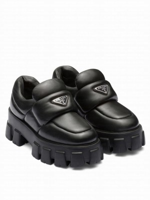 Prada Women's Soft Padded Nappa Leather Loafers Black