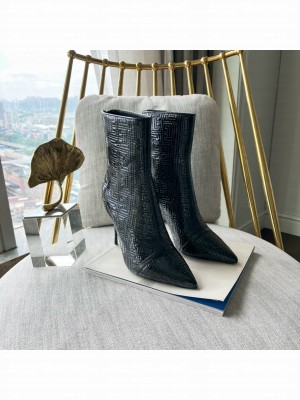 Balmain Women's 9.5cm Quilted Skye With Balmain Monogram Ankle Boots 2022 Collection 04