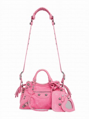 Balenciaga Neo Cagole XS Handbag In Denim Pink