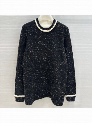 Chanel Wool & Cashmere Long Sweater CH121737 Black 2024