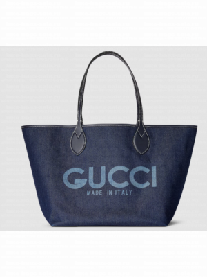 GUCCI TOTISSIMA MEDIUM REVERSIBLE TOTE 820481 Dark blue denim
