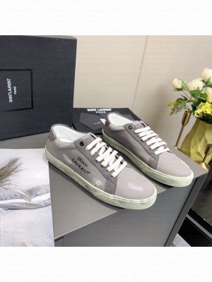 Saint Laurent Canvas YSL Unisex Court Classic Sneakers Embroidered with Saint Laurent 07 2021 Collection