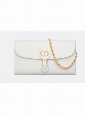 DIOR BOBBY EAST-WEST POUCH WITH CHAIN Smooth Calfskin S5703UBP Latte