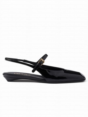 Prada Women's Brushed Leather Mary Jane Ballerinas 1F828N Black