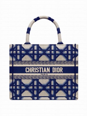 Christian Dior Small Dior Book Tote Dark Blue