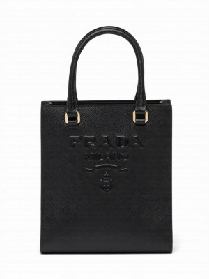 Prada Small Saffiano Leather Handbag Black
