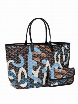 Goyard Saint Louis PM Bag Lettres Camouflage Blue