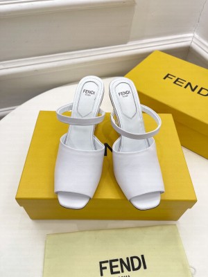 FENDI FIRST 85mm White leather high-heeled sandals 2022 Collection