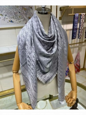 Christian Dior Women s Oblique Motif Scarf Gray