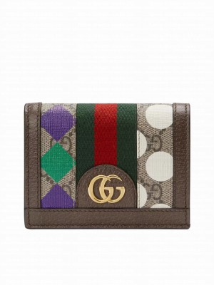 Gucci Ophidia Card Case Wallet 523155 Dark Coffee