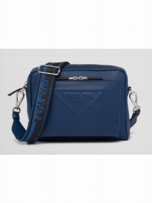 Prada Saffiano leather shoulder bag 2VH152 blue