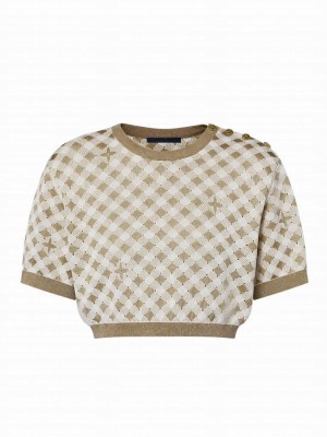 Louis Vuitton Women's Signature Knit Crop Top Cream