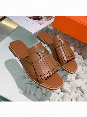 Hermes Calfskin Auteuil Sandal Brown 2020 Collection