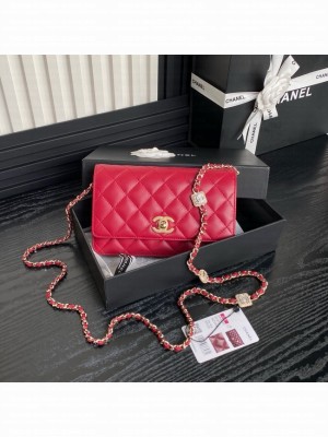 Chanel WALLET ON CHAIN AP4299 red