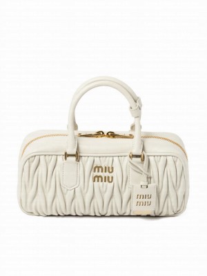 Miumiu Arcadie Matelasse Nappa Leather Bag Cream