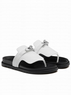 Hermes Unisex Empire Sandal White
