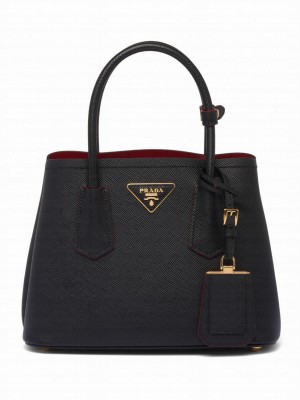 Prada Double Saffiano Leather Mini Bag Black