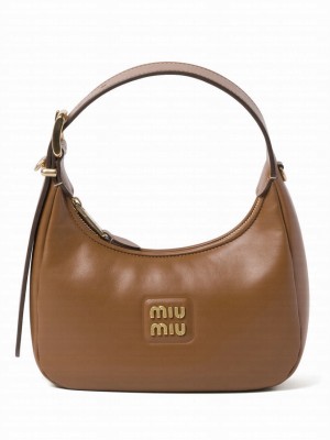 Miumiu Leather Hobo Bag 5BC161 Coffee