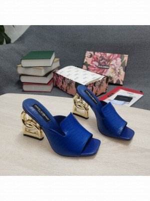 DOLCE & GABBANA Heel 10.5CM LIZARD LEATHER BLUE MULE 2022