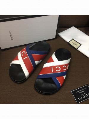 Gucci Unisex Rubber Flat Slide Sandals 024 2021 Collection