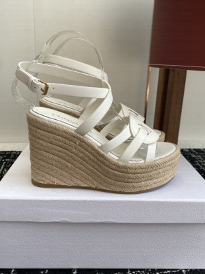 Dior D-Club Wedge Sandal White Calfskin