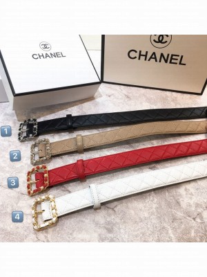 Chanel Quilted Lambskin Belt 30mm with Pearl Chain Framed Buckle 2019 Collection