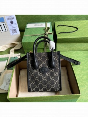Gucci Mini tote bag with Interlocking G 671623 black