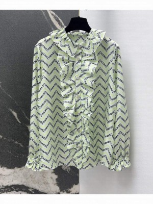 Chanel Women's Silk Shirt Green