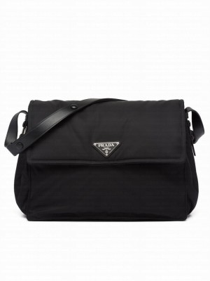 Prada Re-Nylon Large Padded Shoulder Bag 1BD256 Black