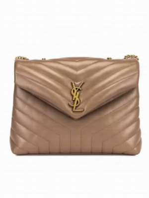 SAINT LAURENT Loulou Monogram medium quilted leather shoulder bag 74558 Khaki