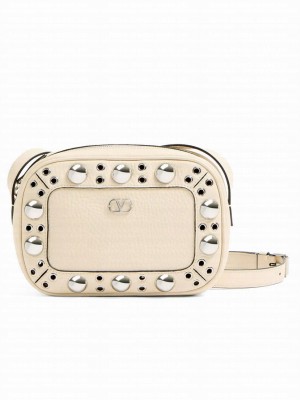 Valentino Garavani Nellcote Crossbody Bag In Grainy Calfskin Cream