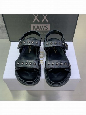 Christian Dior DIORACT SANDAL Black Calfskin and Rubber
