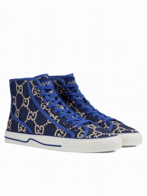 Gucci Men's Tennis 1977 High-Top Sneaker 771463 Dark Blue