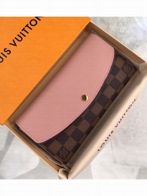 Louis Vuitton Normandy Wallet N61262 Pink/Damier Ebène Canvas 