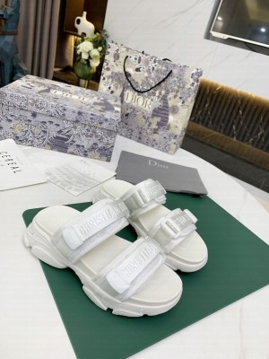 Dior D-Wander Flat Strap Sandals White 2021 Collection